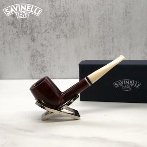 Savinelli Avorio 111 Smooth Burgundy 9mm Filter Fishtail Pipe (SAV1284)