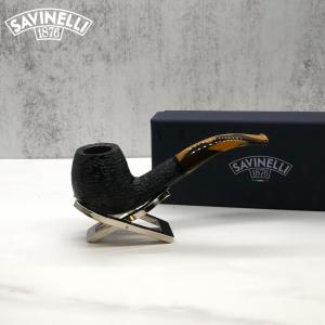 Savinelli Paloma 645 Rustic Black 9mm Filter Fishtail Pipe (SAV1293)