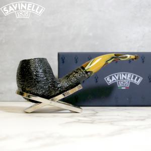 Savinelli Paloma 677 Rustic Black 6mm Filter Fishtail Pipe (SAV1311)