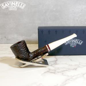 Savinelli Avorio 409 Rustic Brown 9mm Filter Fishtail Pipe (SAV1322)