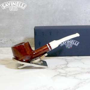 Savinelli Avorio 121 Smooth Burgundy 9mm Filter Fishtail Pipe (SAV1324)