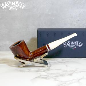 Savinelli Avorio 409 Smooth Burgundy 6mm Filter Fishtail Pipe (SAV1326)