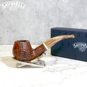 Savinelli Dolomiti 645 Rustic Light Brown 9mm Filter Fishtail Pipe (SAV1355)