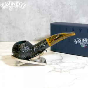 Savinelli Tigre Rustic 321 Half Bent Author 6mm Filter Fishtail Pipe (SAV1372)