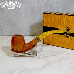 Savinelli Miele 602 Smooth Bent Honey 9mm Filter Fishtail Pipe (SAV1388)