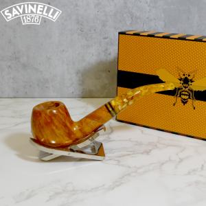 Savinelli Miele 636 Smooth KS Bent Honey 9mm Filter Fishtail Pipe (SAV1391)