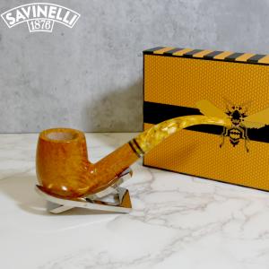 Savinelli Miele 606 Smooth KS Bent Honey 9mm Filter Fishtail Pipe (SAV1395)