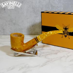 Savinelli Miele 611 Smooth Bent Honey 6mm Filter Fishtail Pipe (SAV1396)