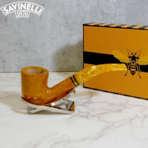 Savinelli Miele 611 Smooth Bent Honey 9mm Filter Fishtail Pipe (SAV1397)
