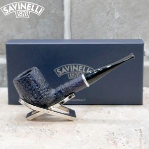 Savinelli Arcobaleno Blue 111 Rustic Straight 9mm Filter Fishtail Pipe (SAV1582)
