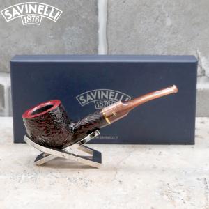 Savinelli Roma Lucite 122 Rustic 6mm Filter Half Bent Pot Fishtail Pipe (SAV1605)