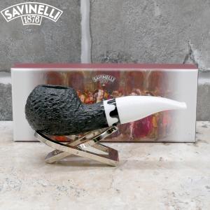 Savinelli Balanzone 320 Rustic Nera Bent 6mm Fishtail Pipe (SAV1611)
