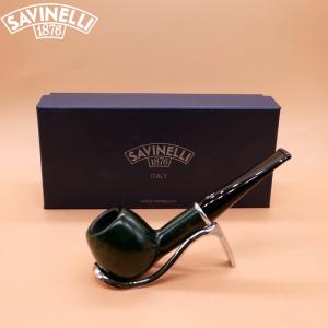 Savinelli Arcobaleno Green 207 Smooth Straight 9mm Filter Fishtail Pipe (SAV1739)