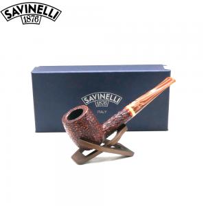 Savinelli Dolomiti 128 Rustic Light Brown Straight 9mm Fishtail Pipe (SAV1819)
