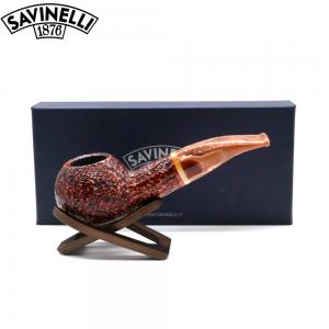 Savinelli Dolomiti 320 Rustic Light Brown 9mm Filter Fishtail Pipe (SAV1866)