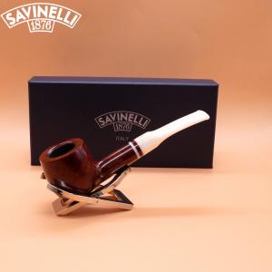 Savinelli Avorio 121 Smooth Burgundy 9mm Filter Fishtail Pipe (SAV1875)