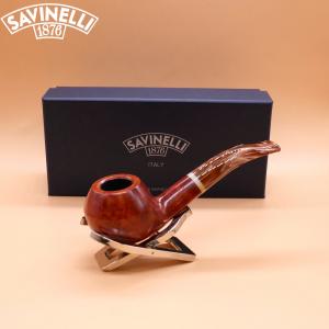 Savinelli Dolomiti 673 Smooth Light Brown 9mm Filter Fishtail Pipe (SAV1885)