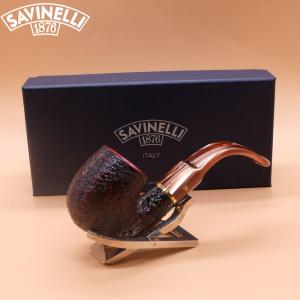 Savinelli Roma Lucite 614 Rustic Billiard Bent 6mm Fishtail Pipe (SAV1891)