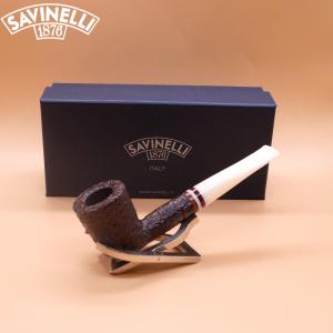 Savinelli Avorio 409 Rustic Brown 9mm Filter Fishtail Pipe (SAV1916)