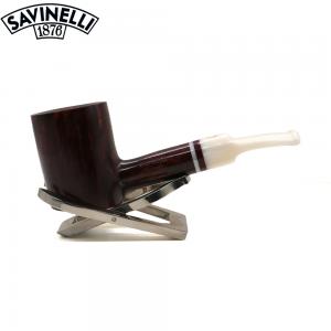 Savinelli Avorio 311 Rustic Brown 6mm Filter Fishtail Pipe (SAV2032)