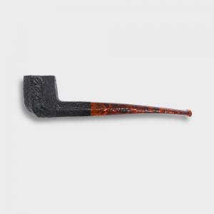 Savinelli Ottagono Sandblast Black Straight 6mm Filter Fishtail Pipe (SAV2067)