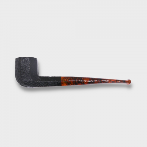 Savinelli Ottagono Sandblast Black Straight 6mm Filter Fishtail Pipe (SAV2069)