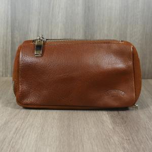 Savinelli Leather 2 Pipe & Tobacco Pouch - Brown