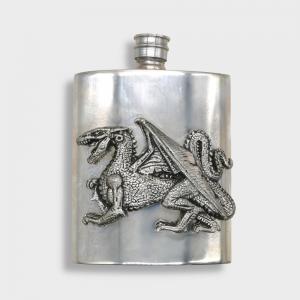 6oz Pewter Hip Flask - Dragon