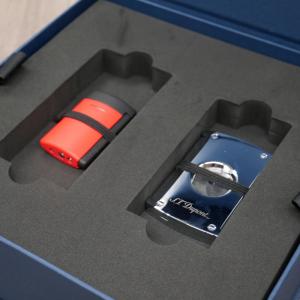 ST Dupont Minijet Lighter & Cutter Set - Red & Chrome