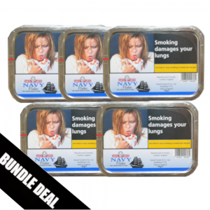 Bundle Deal - Samuel Gawith Navy Flake Pipe Tobacco 5 x 50g (Tin)