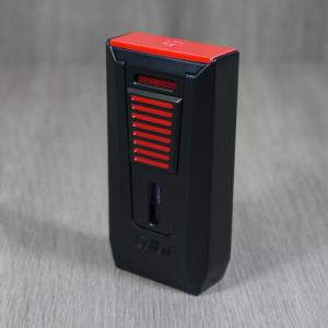 Colibri Slide Double Jet Flame Lighter - Black & Red