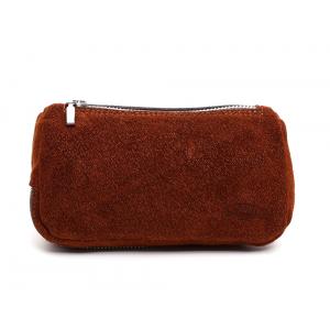 Savinelli Suede 2 Pipe & Tobacco Pouch - Burnt