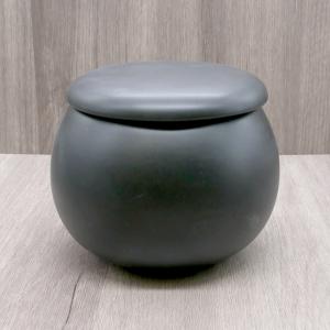 Round Ceramic Tobacco Jar - Matte Black