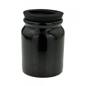 Black Ceramic Tobacco Jar With Rubber Lid