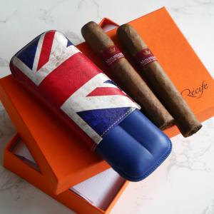 Mitchellero and Recife Union Jack Blue Sea Case Sampler - 2 Cigars with Cigar Case