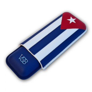 VSB London Two Finger Cuban Flag Leather Cigar Case