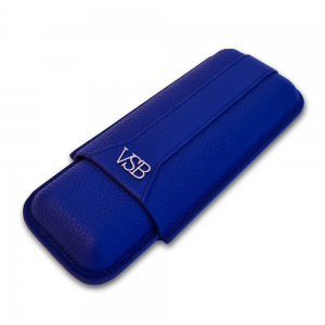 VSB London Two Finger Royal Blue Leather Cigar Case