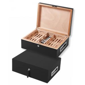 Villa Spa Cigar Humidor - up to 200 Cigar Capacity - Black