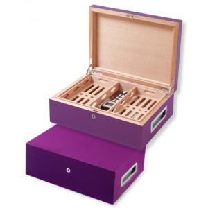 Villa Spa Cigar Humidor - up to 200 Cigar Capacity - Purple