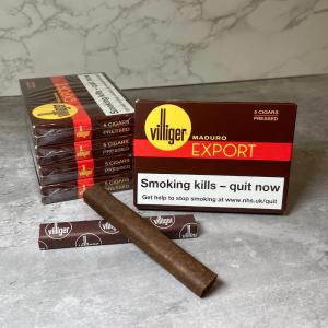 Villiger Export Pressed Maduro Cigar - 5 Packs of 5 (25 cigars)