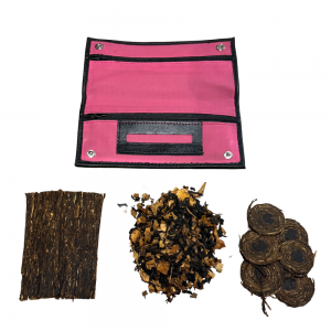 Black & Pink Leather Wallet Style Tobacco Pouch & Your 25g Choice Pipe Tobacco Sampler