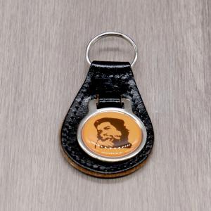 Round Leather Key Ring - Yellow Che