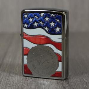Zippo - American Stamp on Flag - Windproof Lighter