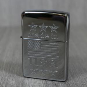 Zippo - Made In The USA With Flag - Windproof Lighter