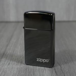 Zippo - Slim Ebony With Logo - Windproof Lighter