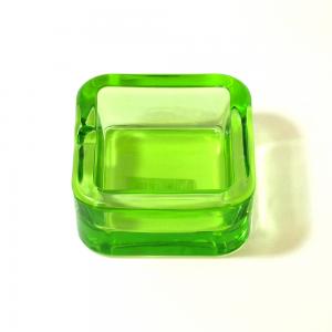Clear One Position Cigarette Ashtray - Green