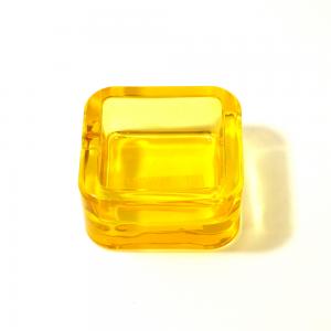 Clear One Position Cigarette Ashtray - Yellow