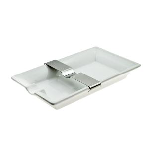 White Cigar Ashtray with Movable Rest