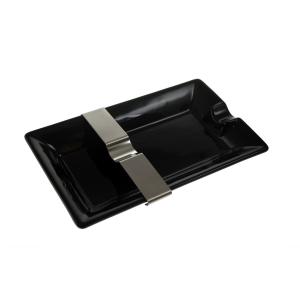 Black Cigar Ashtray With Moveable Rest