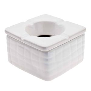 Ceramic 9cm Square Windproof Ashtray - White